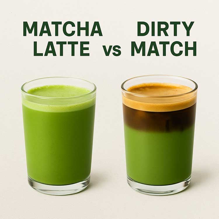 Matcha Latte vs Dirty Matcha