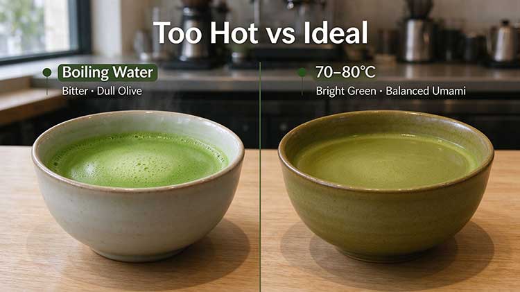 matcha water temperature